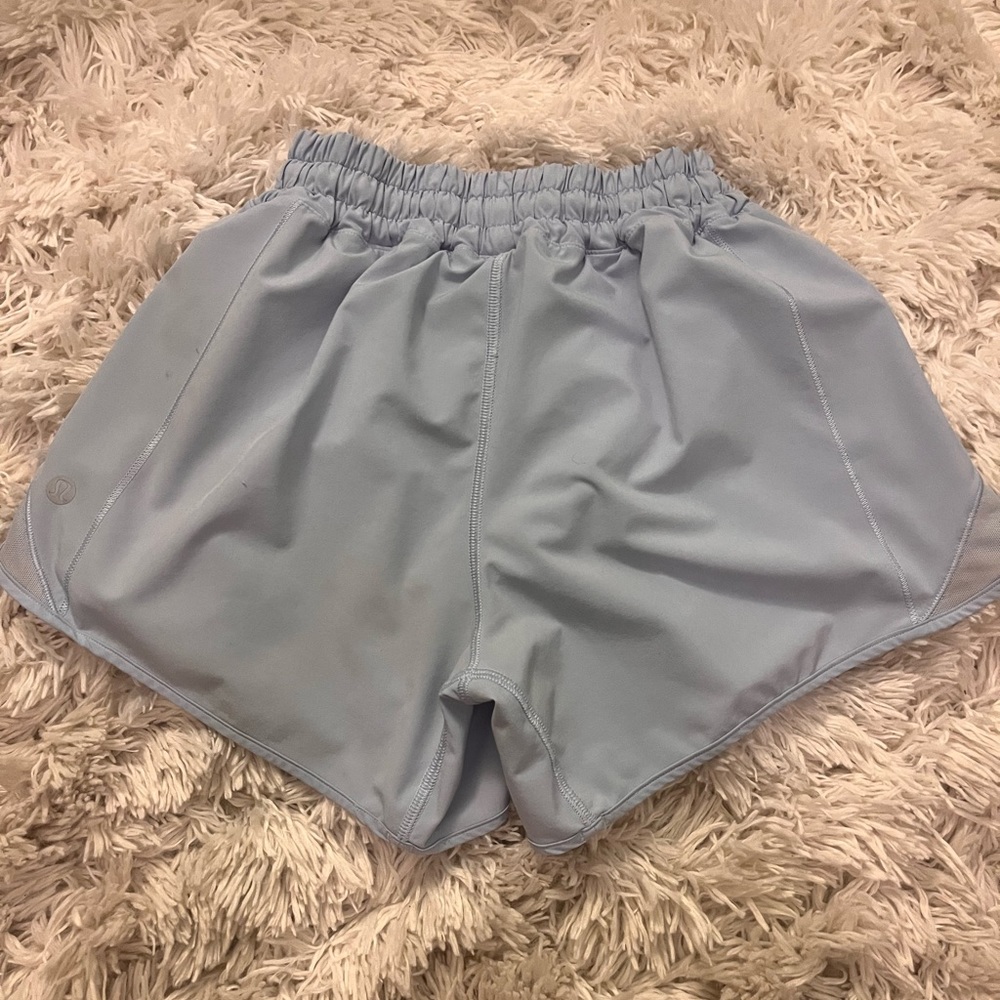 Lululemon hotty hot shorts size 4 long color blue linen